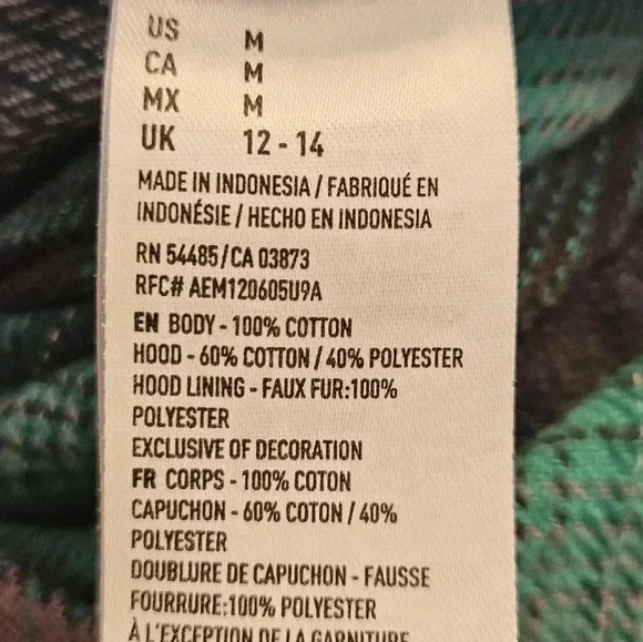 VINTAGE American Eagle Boyfriend Hooded Flannel Size Medium EUC - Picture 10 of 10